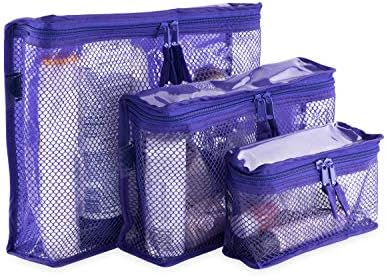 Por Aline Conjunto de 3 sacos de cosméticos transparentes para mulheres com casos multiuso para medicamentos,