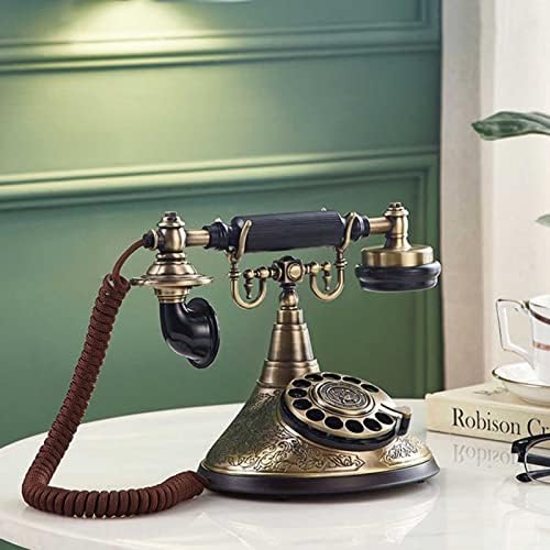 Biloopger Retro Dial Telefone, Telefone doméstico antigo, loja de números, discagem de botão, telefone