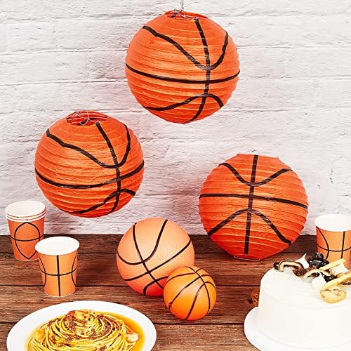 Lanternas de papel de basquete de 8 polegadas em forma de basquete de basquete lanternas de papel de basquete