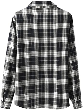 Camisetas de vestido xadrez de ZDDO Mens Manga longa Slim Fit Retro Button Button Down Camiseta Casual