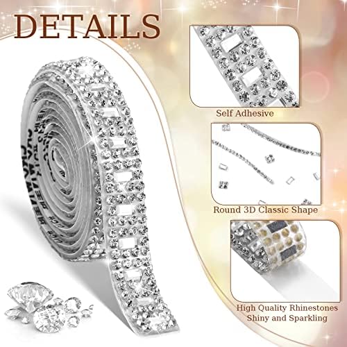 5 rolos de cristal fita stromestone fita brilhante shiny shinestone resina diamante fita de diamante auto-adesivo
