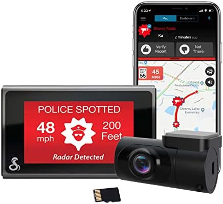 Cobra Smart Dash Cam + Cam traseira-resolução UHD 4K, Alexa embutida, 3 câmeras capazes de alertas