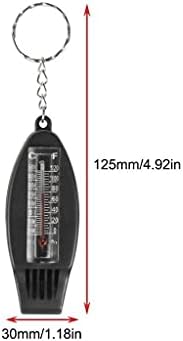 CZDYUF 4 em 1 Multifuntion Whistle Compass Termômetro de lenúcia de chaveiro Kitchain Kits de sobrevivência ao ar