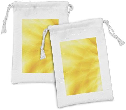 Conjunto de bolsas de tecido amarelo de Ambesonne de 2, abstrato de verão vibrante de verão inspirado