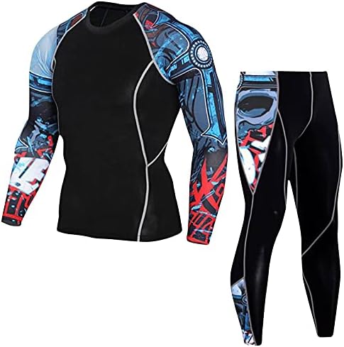 Camas de camisetas para homens ginástica execução do kit de fitness calça de compressão camisa superior