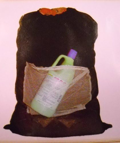 Bolsa de lavanderia preta em anexo com bolso acessório