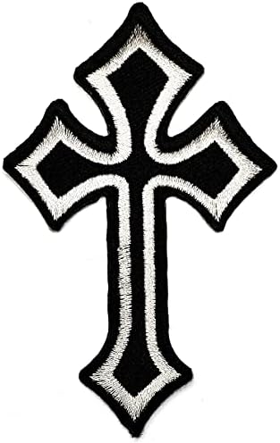 UMama Patch Set of 3 Cross Bordado Bordado Crente Ciz Cross Medieval Gótico Gótico Costurar Ferro