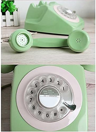 Wodmb Telephone Europa Revolve Dial Vintage Telefone Plástico Office Retro Wire Linear Linha Fixo Decoração Casa