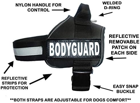 Coloque de colete de cães de guarda corporal com remendos removíveis. A compra vem com 2 remendos removíveis