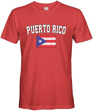 T-shirt de bandeira de Porto Rico desbotada dos homens
