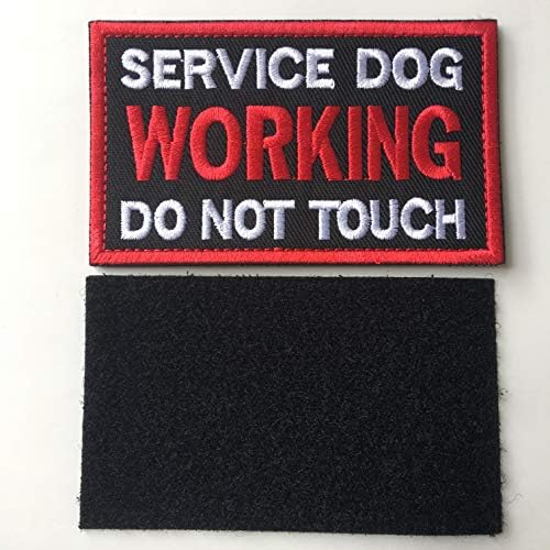 Pacote 5 peças cão de serviço, estou trabalhando, cão trabalhando em treinamento, não toque em um patch bordado