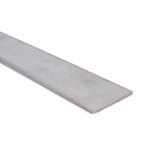 Barra plana de alumínio, 1/8 x 2, 6061 placa de uso geral, 1 polegada de comprimento, estoque de moinho