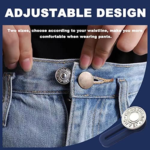 Botão de extensor de calças de 8 pacote Marshoho, botões de jeans retráteis para homens e mulheres, gente