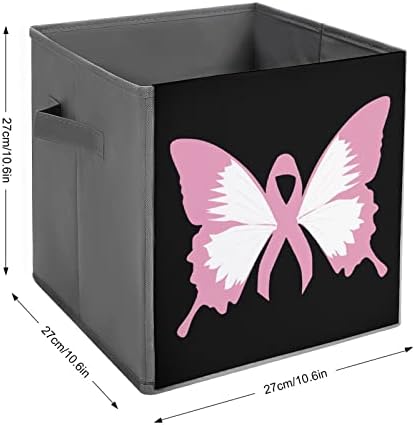 Butterflies de câncer de mama caixas de armazenamento dobráveis ​​Caixas de cubos de tecido de