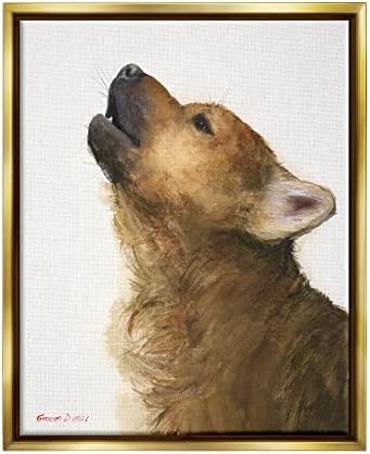 Stuell Industries uivando o retrato de cães marrons Pintura de detalhes intrincados, design de George