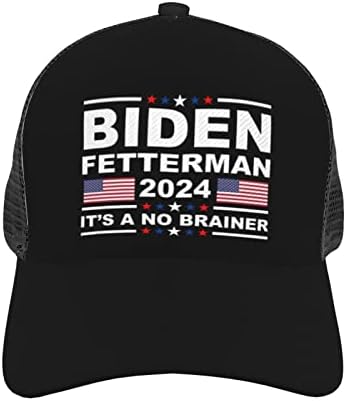 Joe-biden-john-fetterman-2024 It't-a-no-Brainer-Funny Gifts Baseball Cap Mesh Dad Hat Hat Hat Unisex Summer