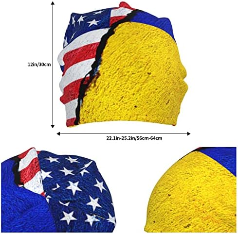 GHBC Support Ucrânia EUA bandeira ucraniana Inverno adulto knit chapéu de homem feminino tap de caveira