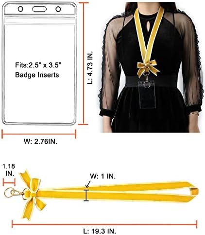 CANWELUX Black Bow cordão para identificar crachás para mulheres, cordão de designer para mulheres