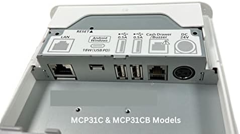 Star Micronics Mc-Print3 3 polegadas Ethernet / USB-C POS POS POS com CloudPrnt, Hub periférico, cortador