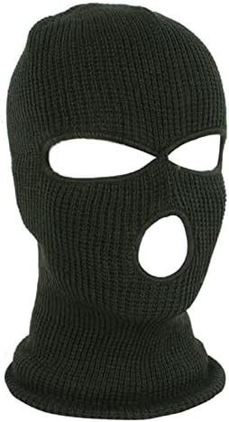 Fanelik 3 buracos máscara de esqui de malha de malha cheia, máscara facial de malha de malha quente