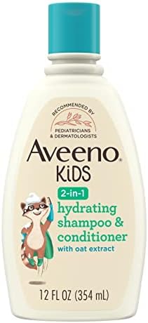 Aveeno Kids 2-em-1 Shampoo e condicionador hidratante, limpa, condições e destannam delicadamente