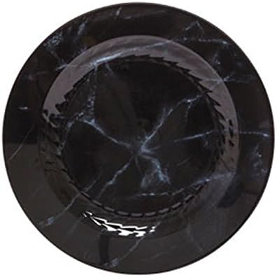 WNA Texturas Quarry 10 Contagem de placa plástica redonda com aparência de mármore, 7.5 , preto