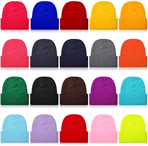 Jagely 20 PCs Knit Feianos com mangueira em massa Cold clima quente Caps Caps aconchegante unissex Ski Hat