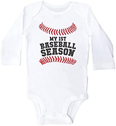 Baffle Baseball Baby Onesie/minha primeira temporada de beisebol/roupa de roupa de bebê