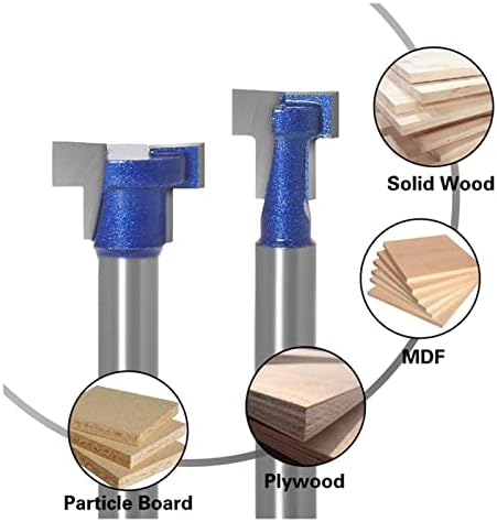 Cortador de moagem de superfície 1 peça 1/4 de 6 mm de haste h-slot cortador de madeira cortador de madeira