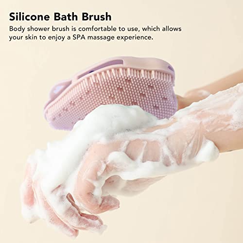 Escova de chuveiro corporal alça durável área de atrito grande silicone confortável mole escova