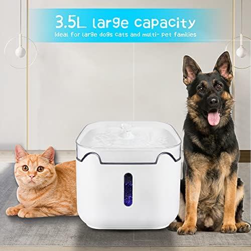 Dispensador de água silenciosa de cão de água de água de gato solen 128 onças carregando com 6 filtros de pcs,