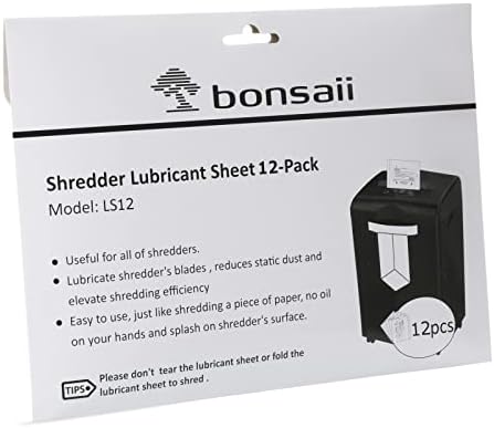 Bonsaii 12 Folhas Cut Cut 3S16 Shredder para escritório e 12 folhas de lubrificante de embalagem