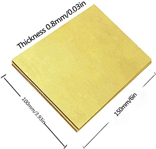 Folha de latão Yuesfz Brass Folha de molde de molde DIY espessura 0,5 mm, 100x150mm para usada no desenvolvimento