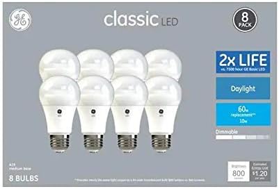 GE Classic plástico de 60 watts Eq A19 Lâmpada LED diminuída