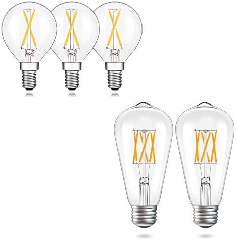 Tokcon 12 volts de lâmpadas LED de baixa tensão - lâmpadas de 2700k - 2W de 2W 12V e 6W E26 Edison 12V Bulbos