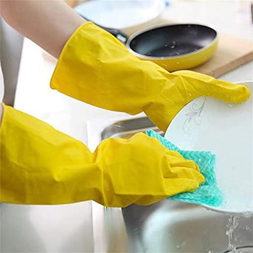 N/A 3 pares de lavar louça de limpeza luvas de limpeza de borracha de borracha de borracha de manga comprida