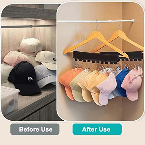 Zilamgoo Hat Rack para Caps de Baseball Hat, Suporte para Organizador para Hanger & Room Closet Display, 10 Clipes