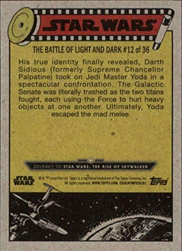 2019 Topps Star Wars Journey to Rise of Skywalker Green 66 Yoda e o Cartão de Negociação do Imperador