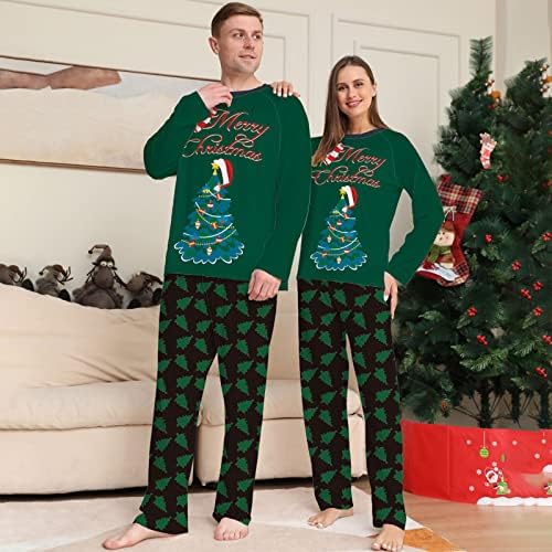 Pijama de Natal para Família PJS Conjuntos Combinantes Combatentes de Tree Tops e Calças Pijamas