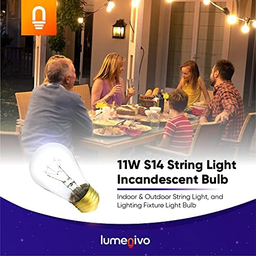 11W S14 Bulbos incandescentes por Lumenivo - Vintage, lâmpada de vidro transparente 120/130 V