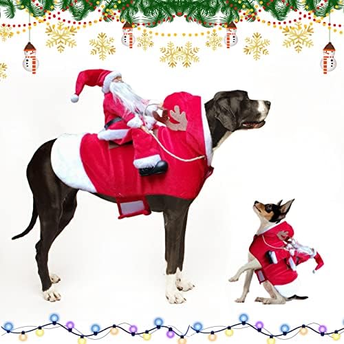 Fantasia de natal de cão kyerivs cão cão de figurino de cachorro gato de férias de natal roupa