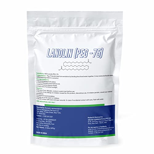 MYOC PEG-75 LANOLIN-17,60oz, grau cosmético de Lanolin PEG-75, Lanolina PEG-75 para creme e loção, pura Lanolin