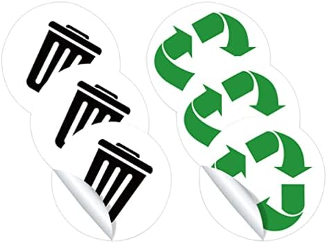 Adesivo genérico de etiquetas para lixo lata: 5 x 5 sinais de ciclo Decalques