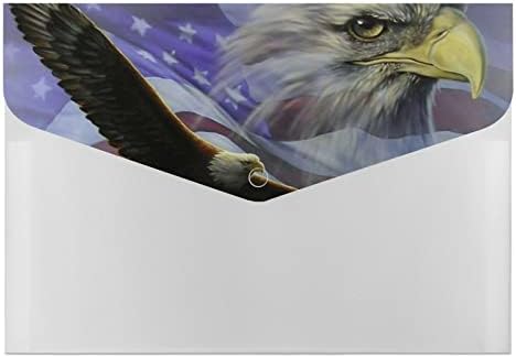 American Flag Bald Eagle Impresso de expansão Pasta de 6 bolsos Documentos de acordeão Organizador