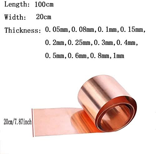Placa de latão Haoktsb 99,99% Folha de metal de cobre puro para artesanato largura aeroespacial de