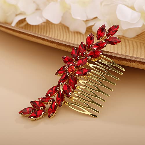 Beryuan Gold Crystal Hair pente Slide para noivas Acessórios de cabelo à mão para mulheres para mulheres meninas