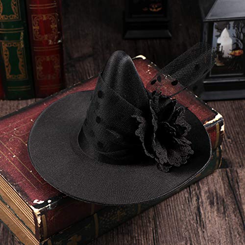 Pequeno chapéu de bruxa Retro Bruxa negra Clipe de cabelo decorativo Acessórios de cabelo de Halloween