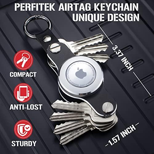 Chave de Airtag Metal, organizador de chave compacto para Apple Airtag, Slim Key Titular com capa
