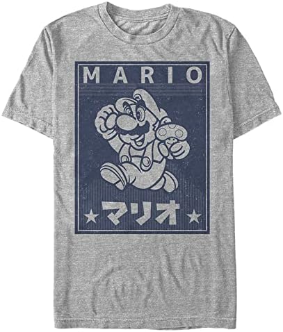 Nintendo Big & Tall Kanji Mario Men's Tops Camiseta de manga curta