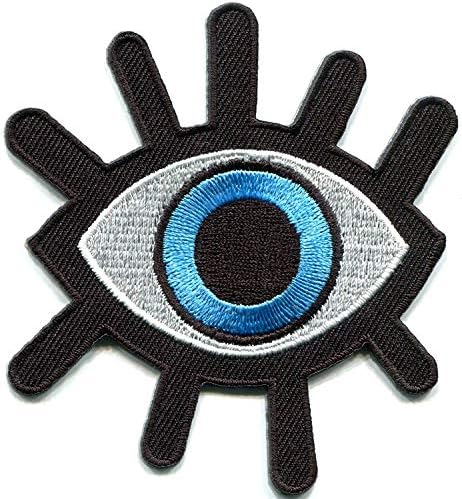Pacote de 2 tatuagem ocular de olho wicca oculto gótico punk retro apliques de ferro em